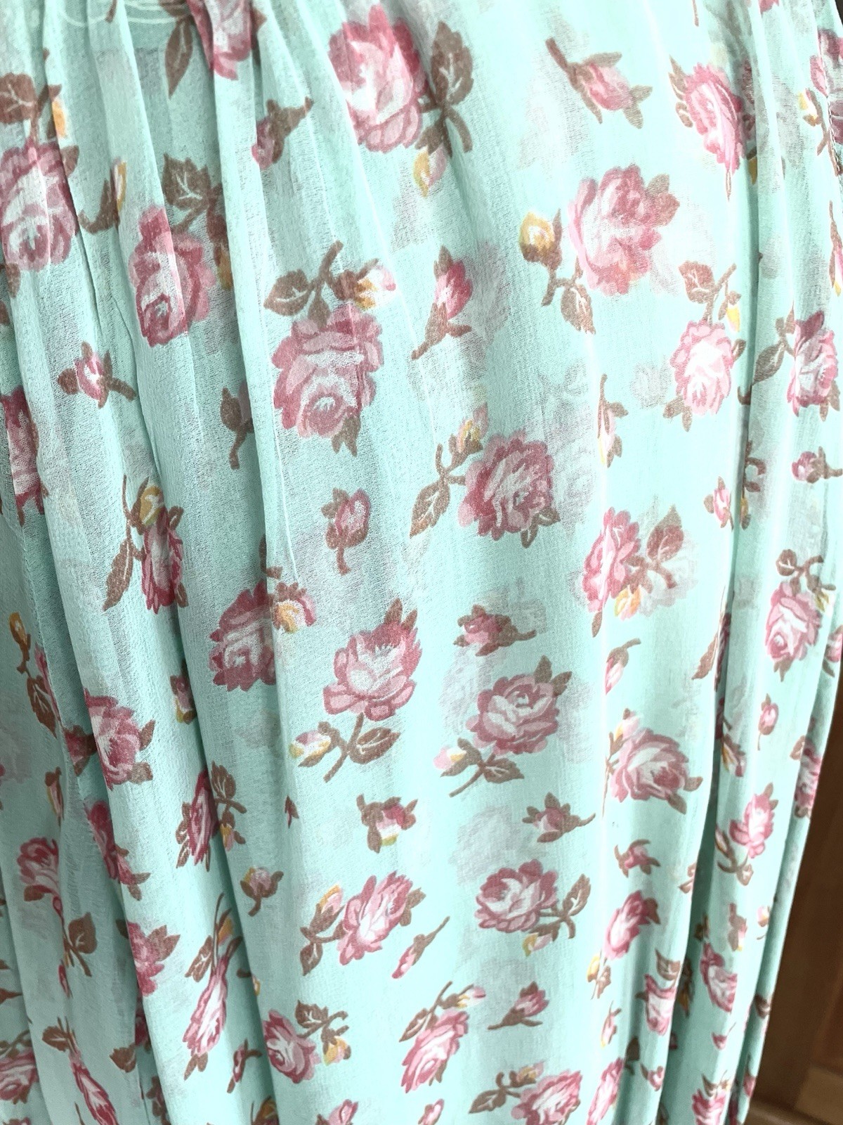 Vtg 70’s ALLEY CAT by BETSEY JOHNSON Chiffon Palazzo Pants Pink Roses Sz 7/8