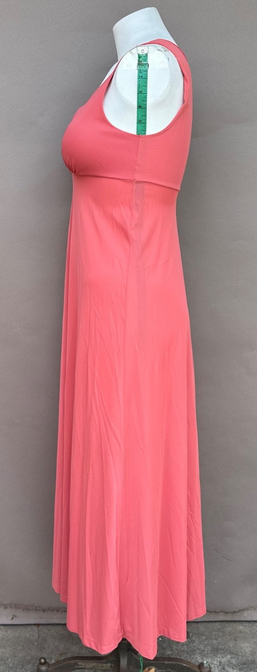 Vintage John Kloss Peignoir Set Small Salmon Robe Nylon Nightgown Hollywood Glam