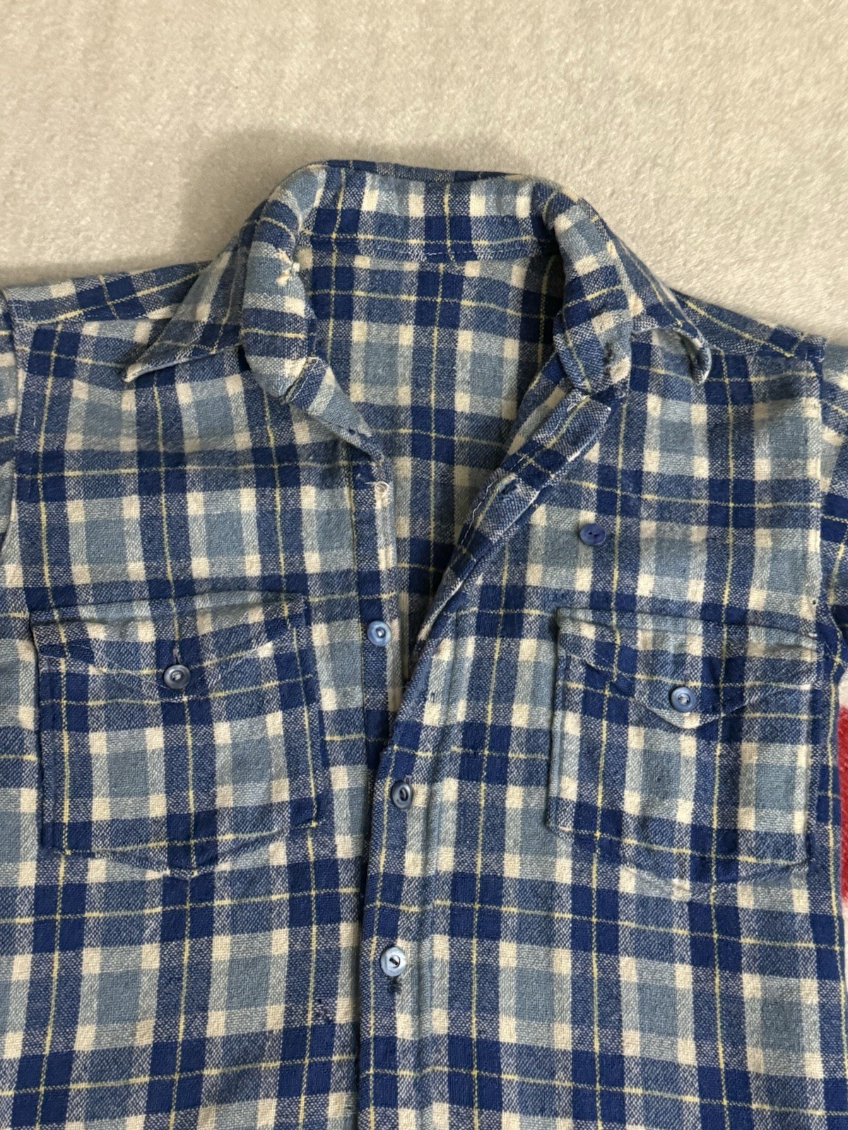 Vintage 30s 1930s 40s Pendleton Flannel Wool Distressed Thrashed Extra Small XS