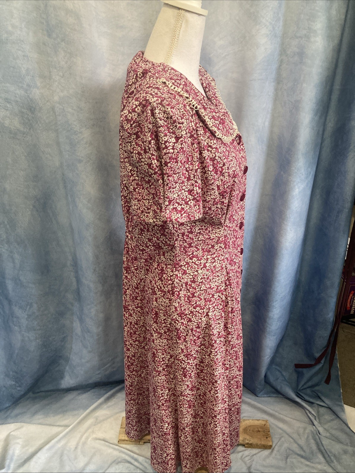 Vtg 80s Tabby of California Floral Button Down Midi Dress 12P EUC Cottagecore
