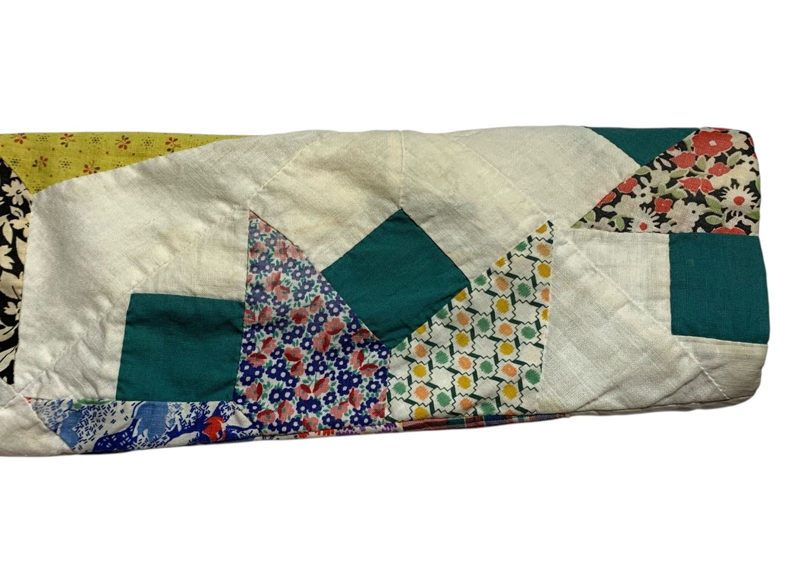 Vintage 70s Women&rsquo;s Antique Quilt American Folk Art LS Dress – Sz S/M – Wedding