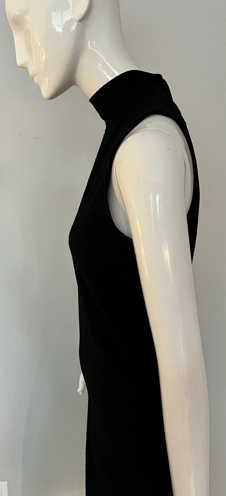 Versace Jeans Couture Ponte mock Neck Sleeveless Black dress, rare 1990s LBD