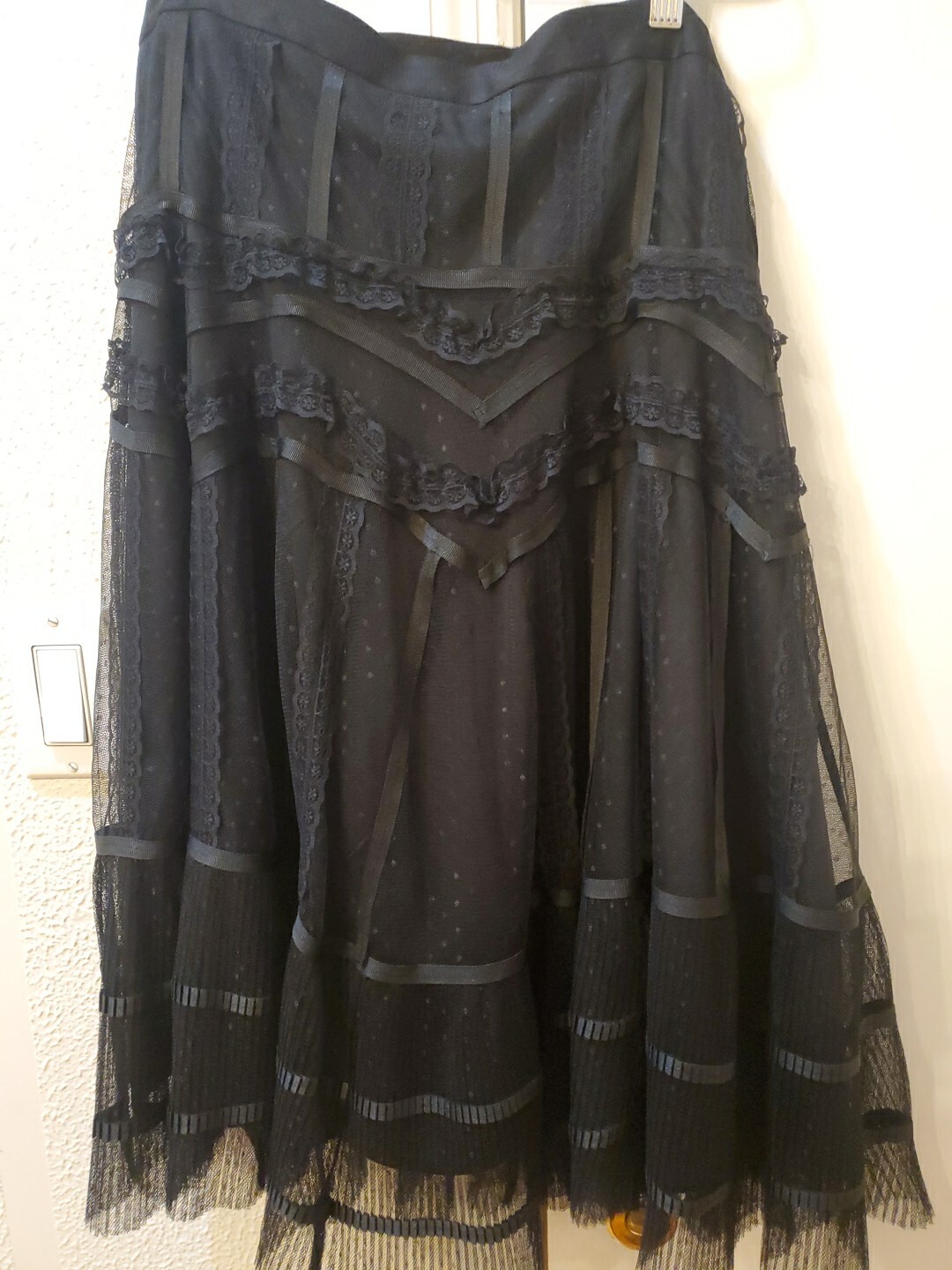 Womens Vintage Love Paris Paris Tule Elegant Ruffled Skirt Size 44