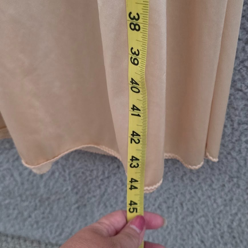 Vintage Kayser Strapless Slip Beige Long Nylon 34 Bust Side Slits