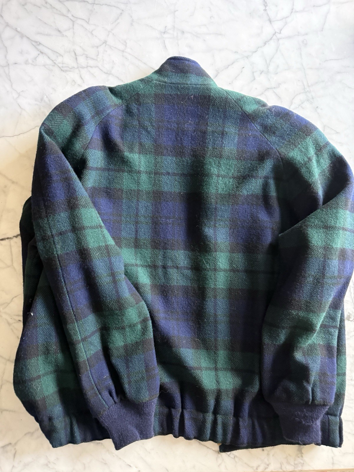 Vtg Pendleton 100% Virgin Wool Bomber Jacket 70s/80s Plaid Small Shoulder Pads!