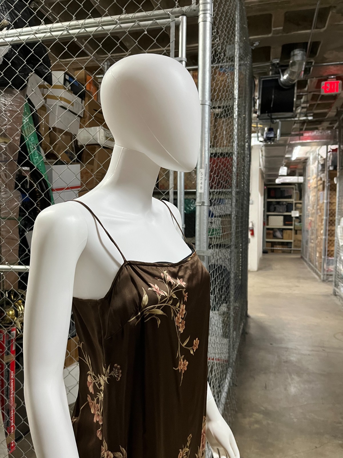 Vintage 1990&rsquo;s Chocolate Brown Floral Print Silk Slip Dress by Emanuel Ungaro