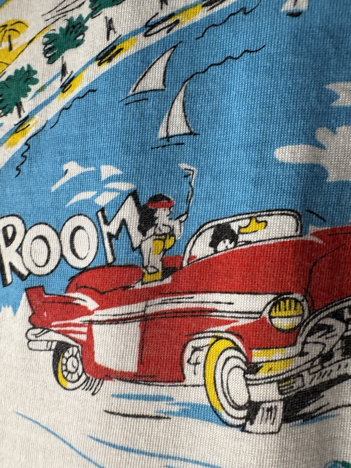 Vtg 80&prime; Instant Glamour Limited Express Cotton Graphic Tee Holiday Motel Cars M