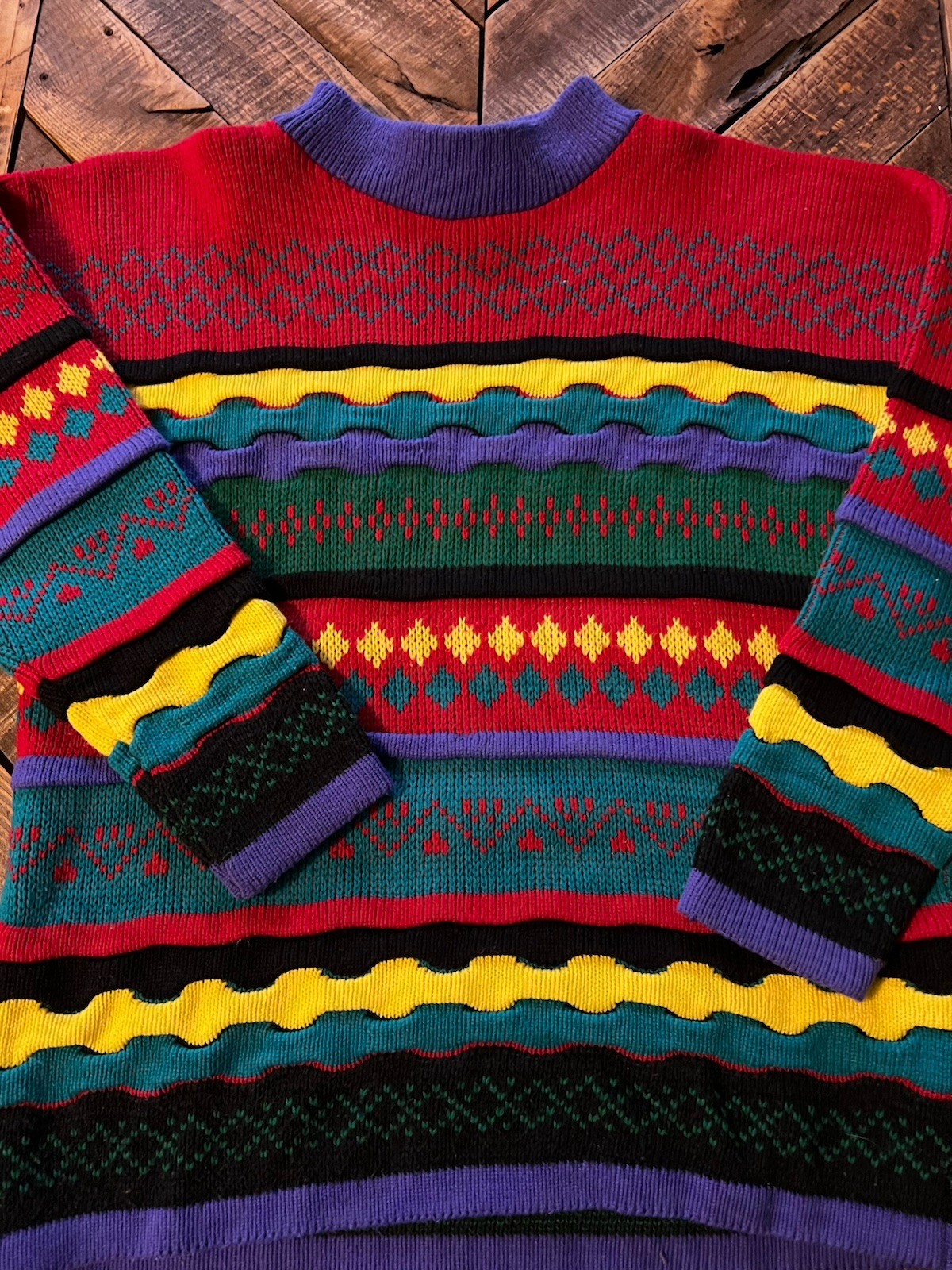Vintage 80’s 3D Acrylic Cosby Coogi Style Sweater Sm Vestiti Amancio Sportivi