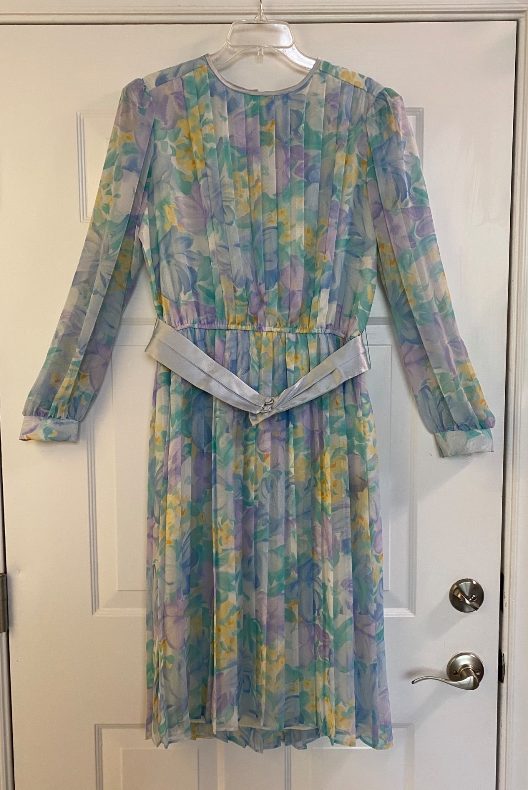 Vintage 1980&rsquo;s Lisa Michaels Dress 14 Floral Pleated Lined ~ Made in USA