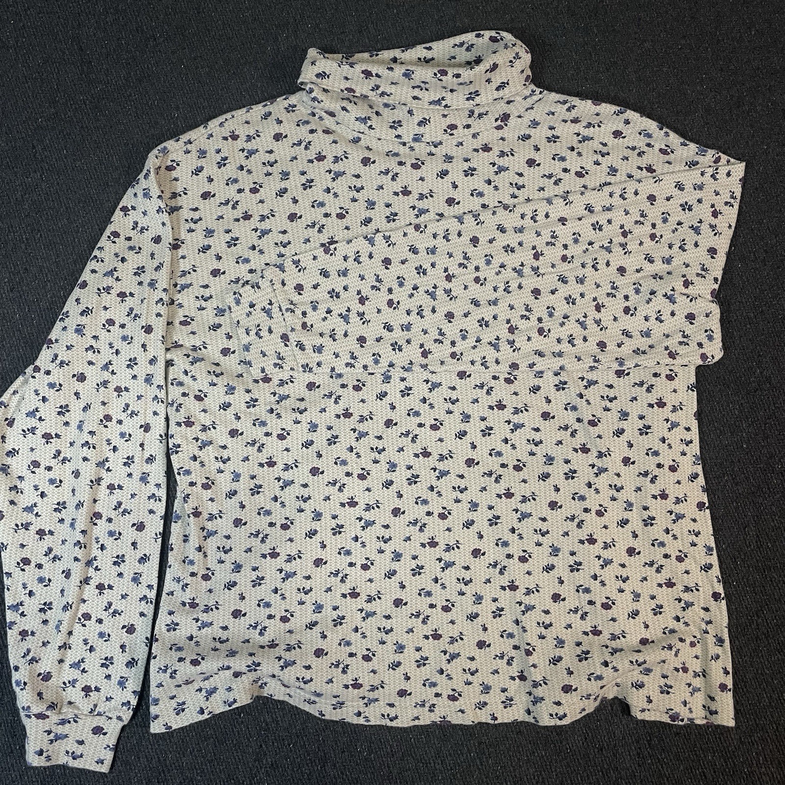 Vintage 90s Northern Reflections Floral Top Mock Neck Cottagecore Grandmacore M