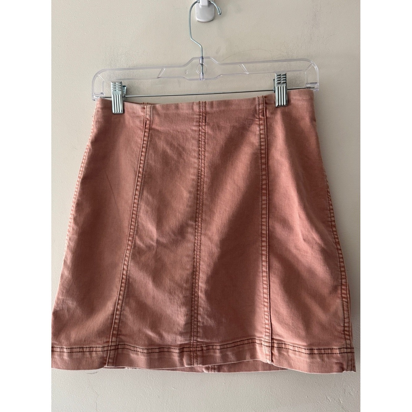 Free People Modern Femme Dusty Rose Denim Mini Skirt