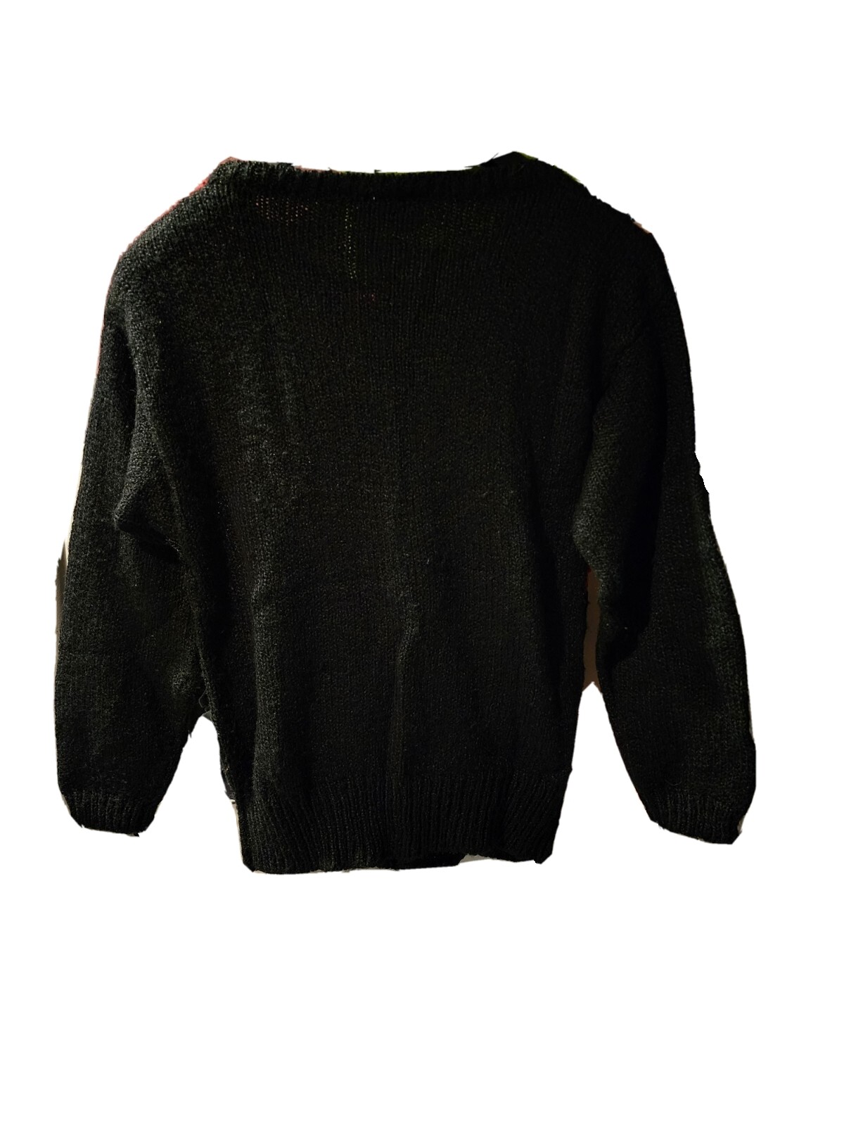 Vintage Beldoch Popper Red & Black Art Deco Soft Cozy 80&rsquo;s Sweater Size Medium