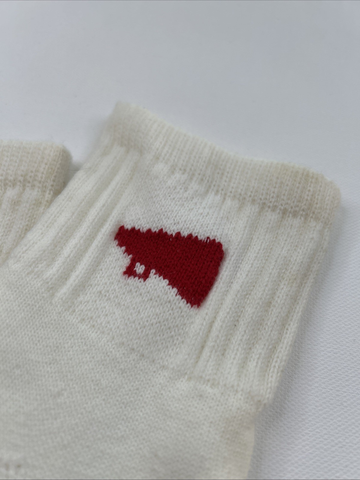 VTG Socks 9-11 Cheerleading White Red Quarter Sports Acrylic Bristol 90s.