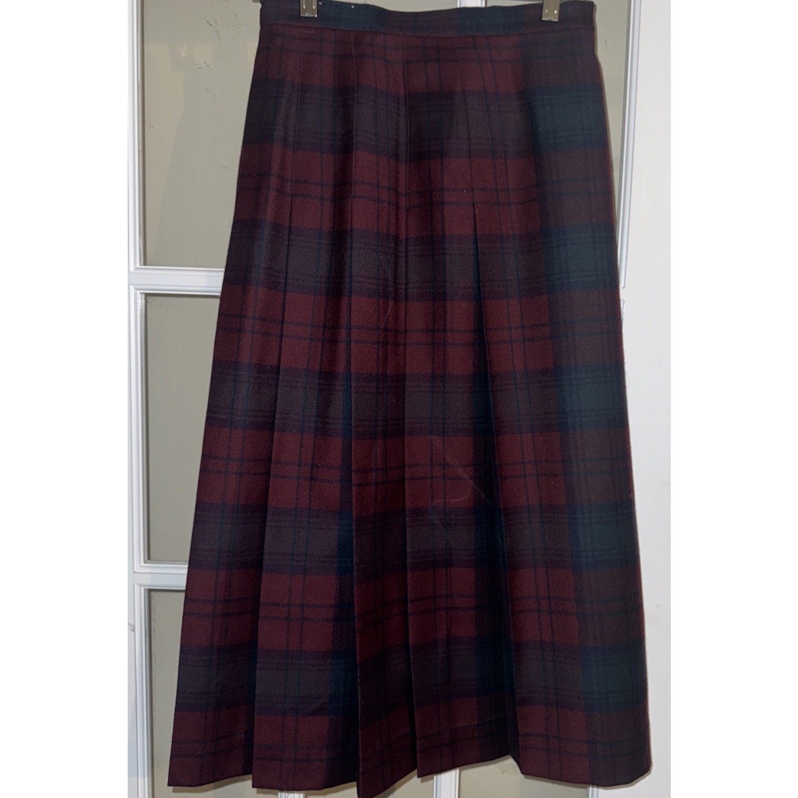 NWT Vintage Giorgio Sant&rsquo; Angelo 8 High Waist Wool Plaid Lined Skirt Red Blue