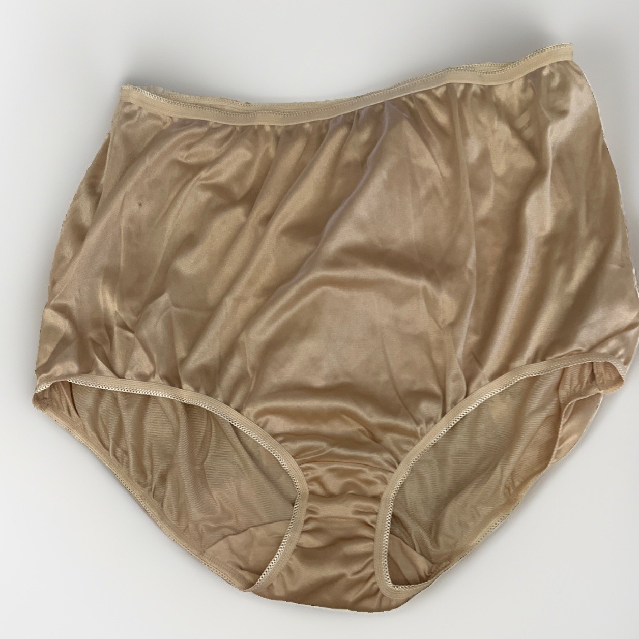 Vintage Underscore Nylon Brief Panties Granny Womens Size 9 Beige New One Pair