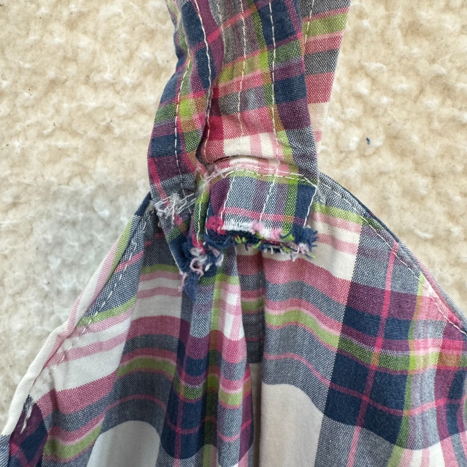 Y2K Vintage Halter Mini Dress 0 2 XS Tartan Plaid Bustier Mod Western Pockets