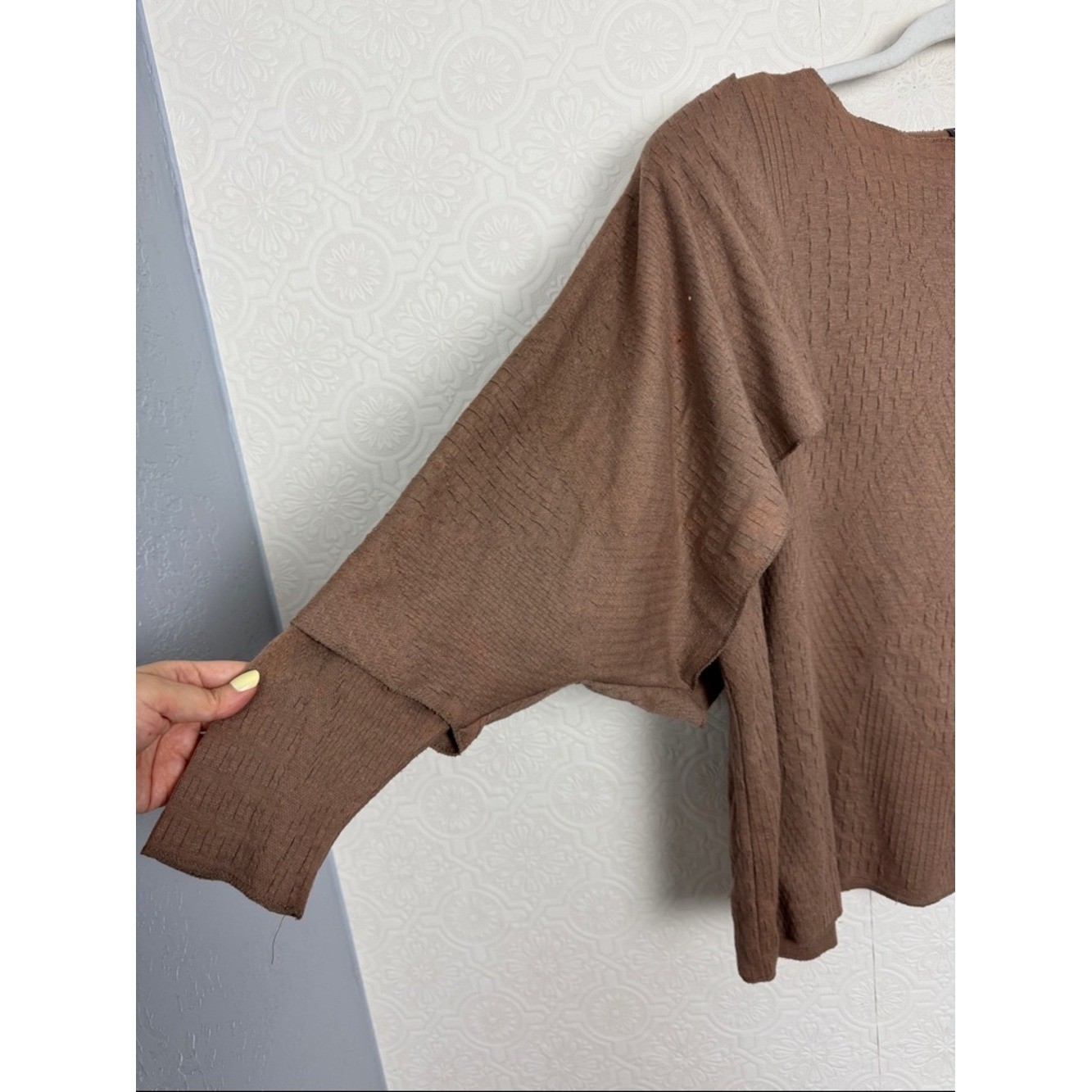 Vintage 80s Lagenlook 2 Piece Set Brown Textured Skirt Avant Garde Minimalist