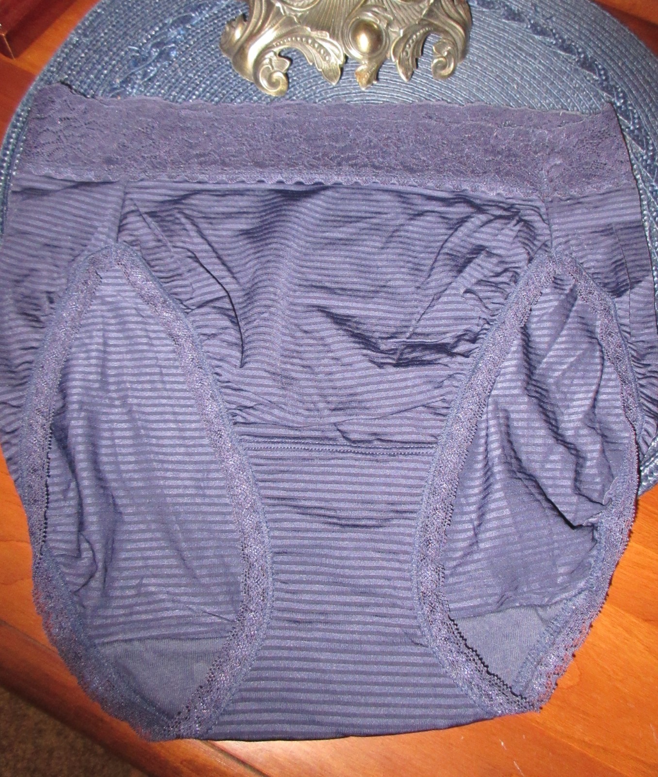 3 PR VANITY FAIR 13135 nylon stretch LACE LIGHT LUXE HI LEG panties 6/M