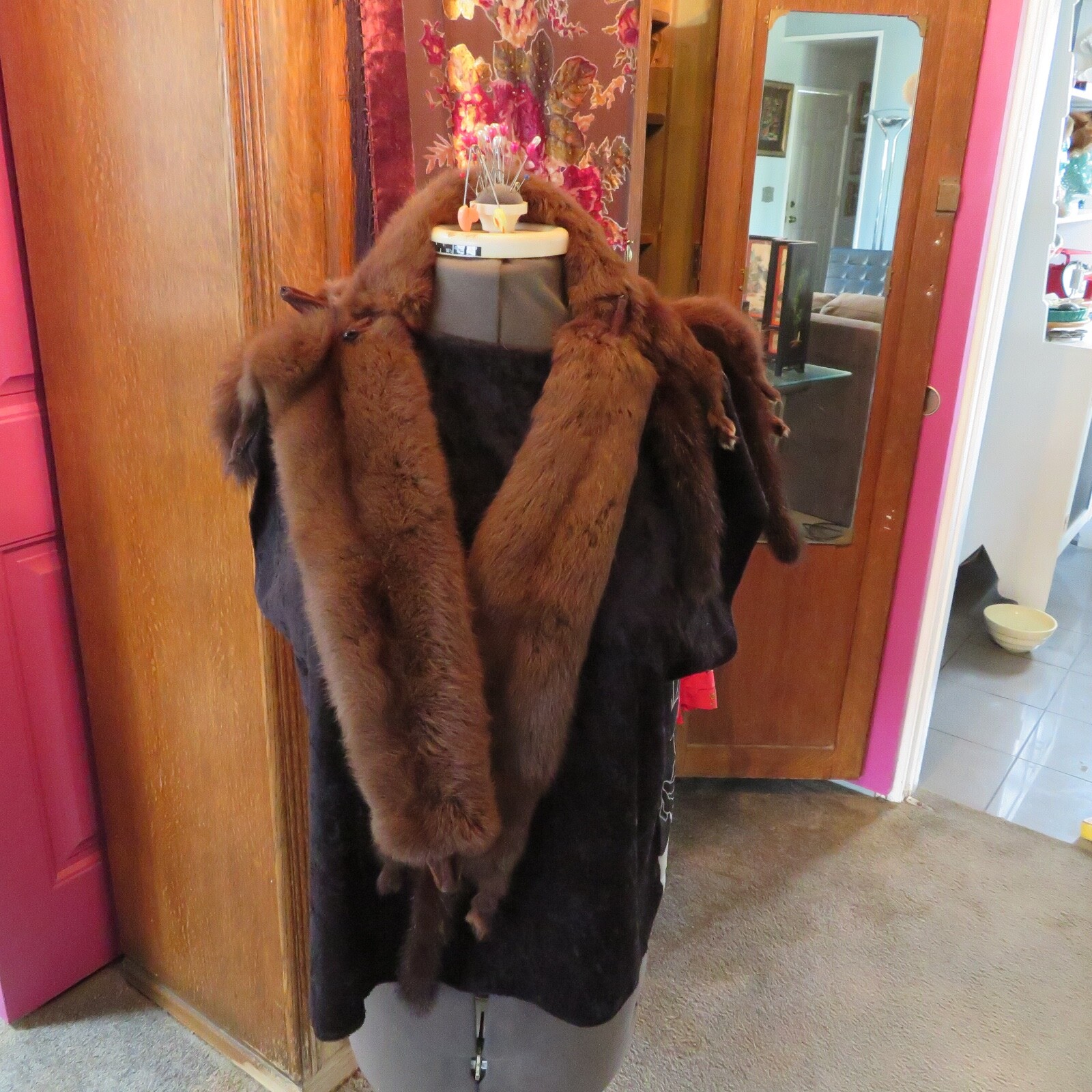 Vintage 4 Pelt Mink Fur Stole