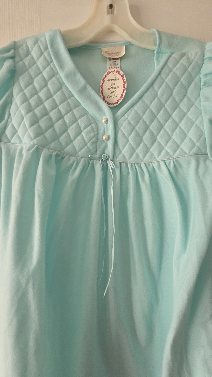 Carriage Court for Sears Women&rsquo;s Robe – Small Petite – Aqua Blue Vintage Cozy