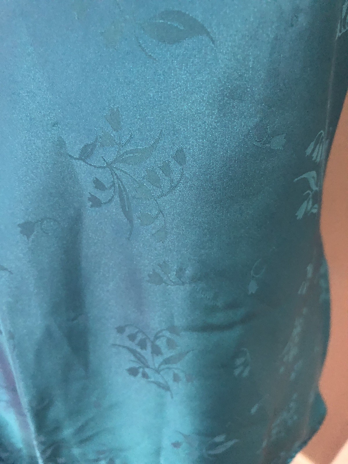 Vtg Llise Steven’s Satin Nightgown Nightshirt Turquoise Women’s Small