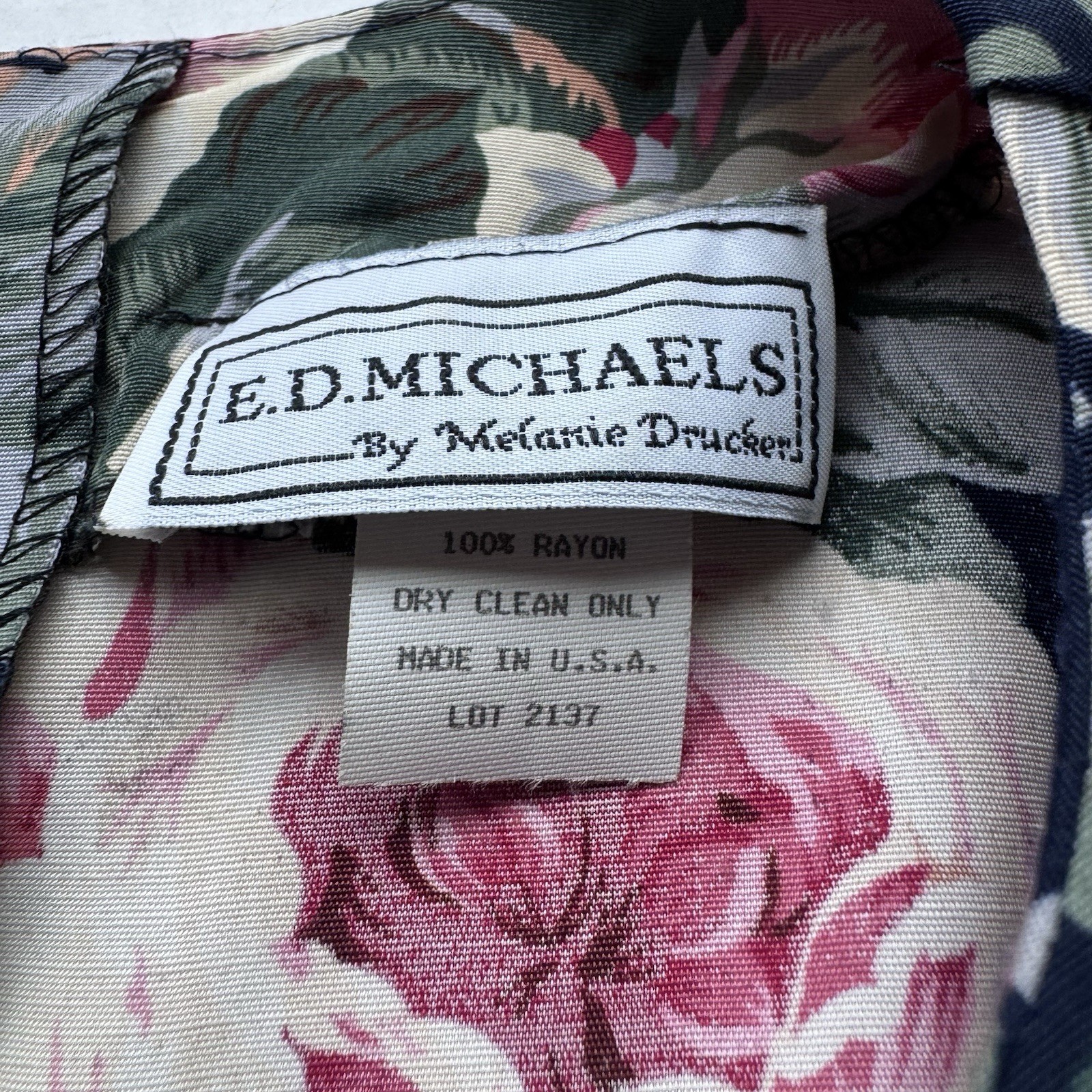 Vintage E.D. Michaels Melanie Drucker 12 Floral A Line Dress Cottagecore Teacher