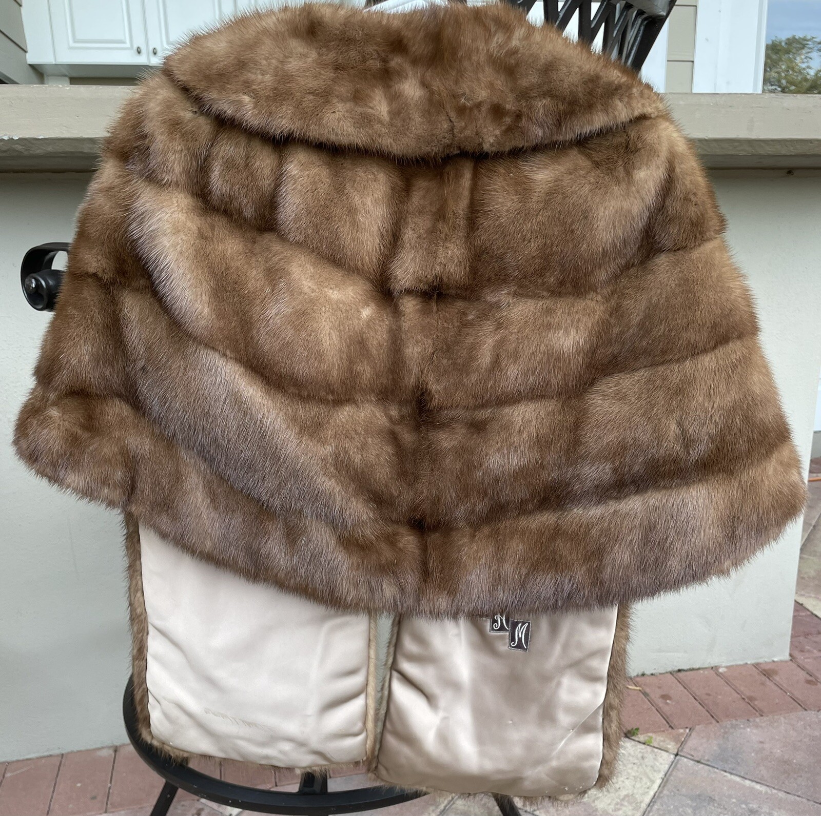 Famous Barr Mink Fur Stole Evening Wrap Cape Satin Lined Vintage