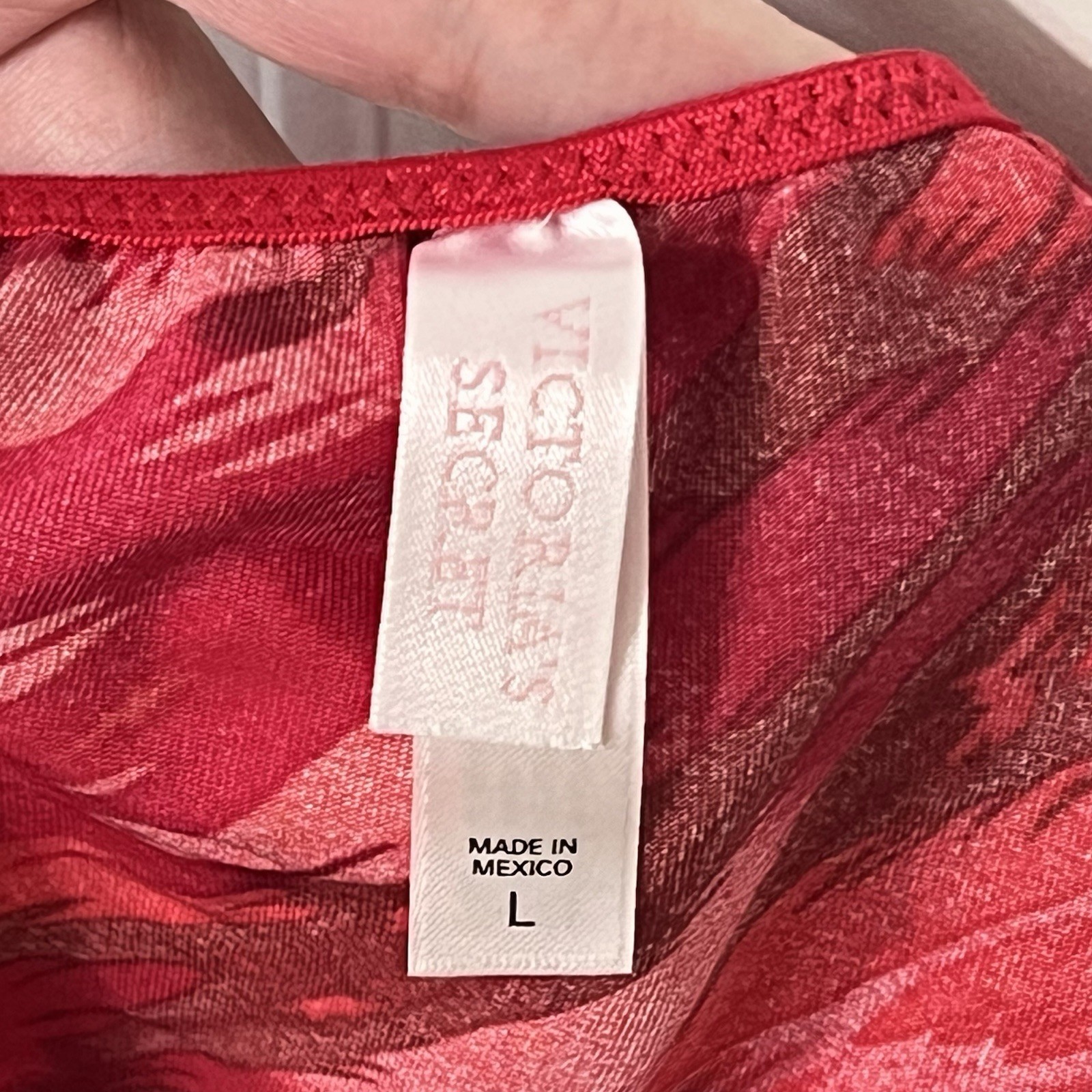 Vintage 2001 Victoria&rsquo;s Secret Panties Red Satin Second Skin Y2K Bikini Sz L