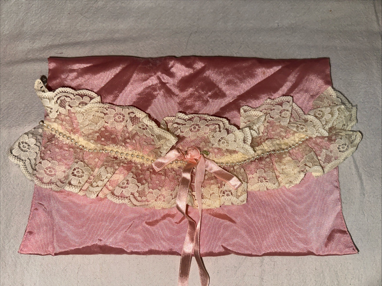 Vintage Victoria&rsquo;s Secret Satin Taffeta Lingerie Bag And Gold Label Tap