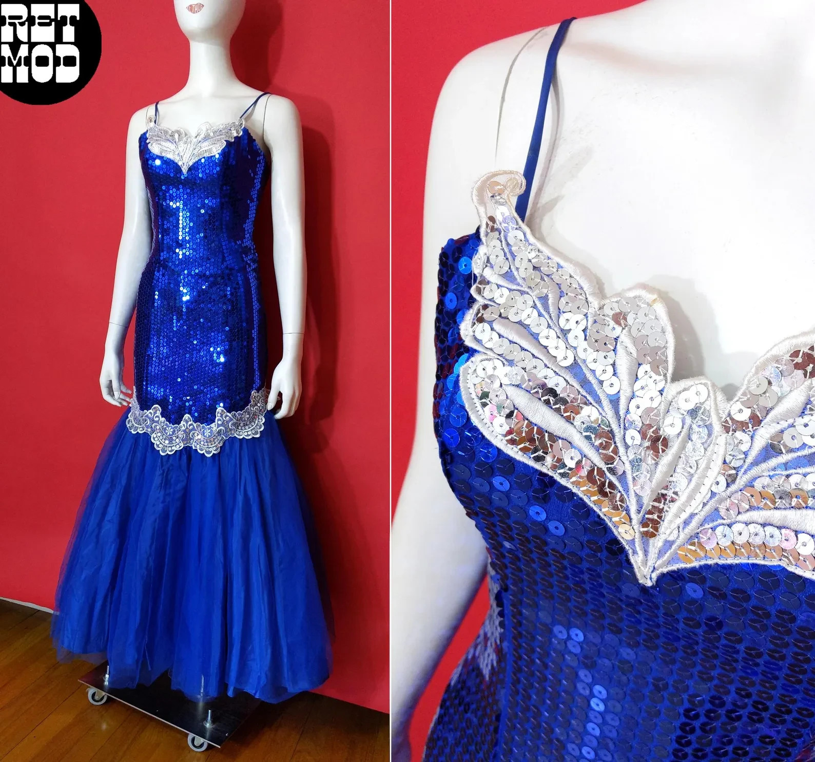 Sparkly Vintage 80s Sequin Drop Waist Fluffy Puffy Party Dress by Flirtations