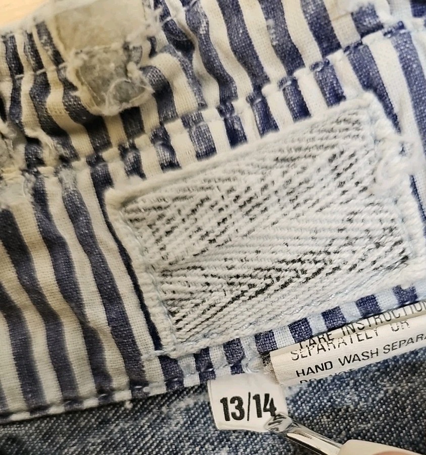 POWER – Acid Washed Tapered Paprr Bag High Waist Jeans, Womens 13/14 FUN & FUNKY