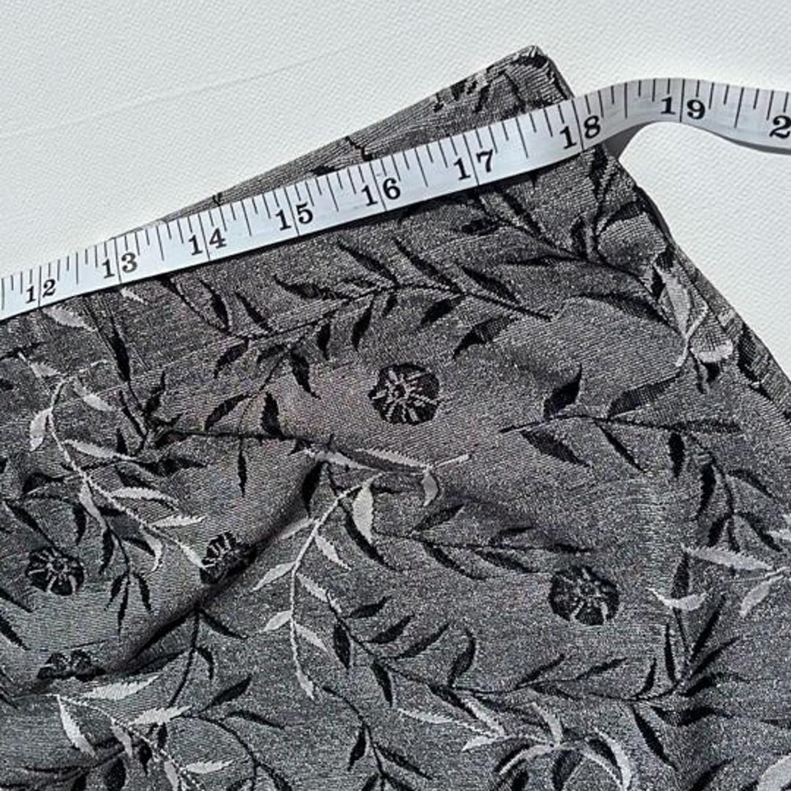 Silver Whimsygoth Dark Fairy Y2K Side Slit Column Floral Pattern Skirt: Large