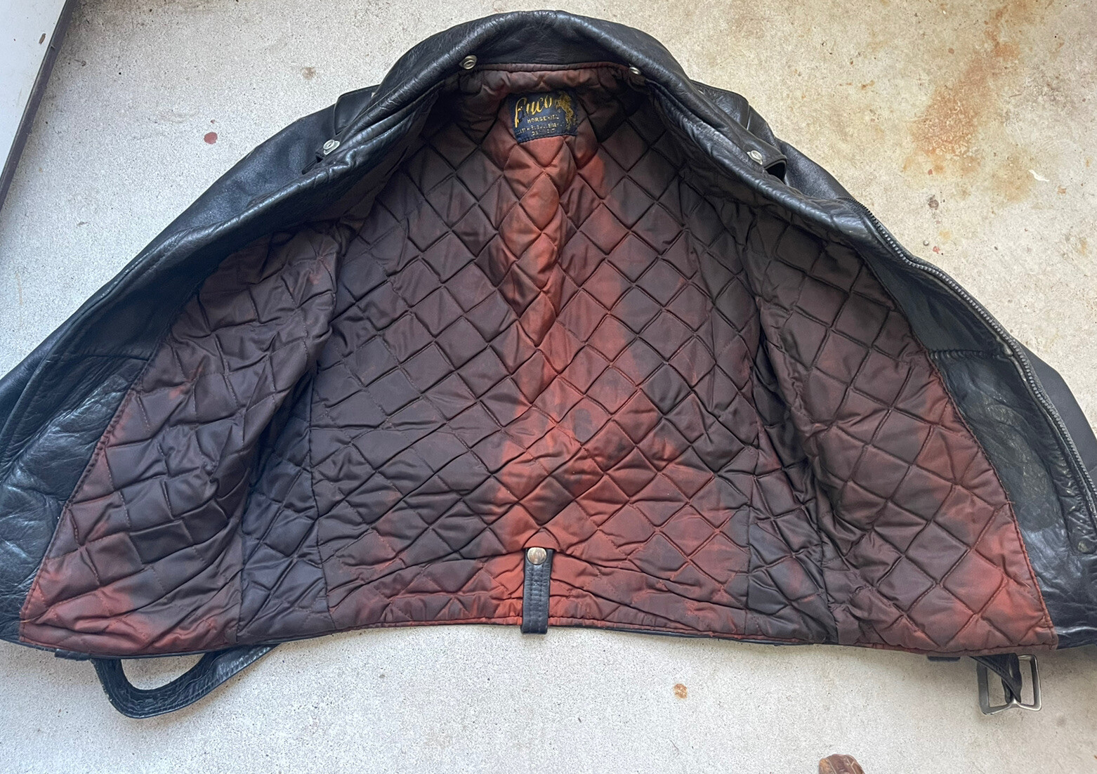 Buco J-12 J-14 Horsehide Leather Jacket 40s 50s Moto S Biker Vintage D Pocket 24