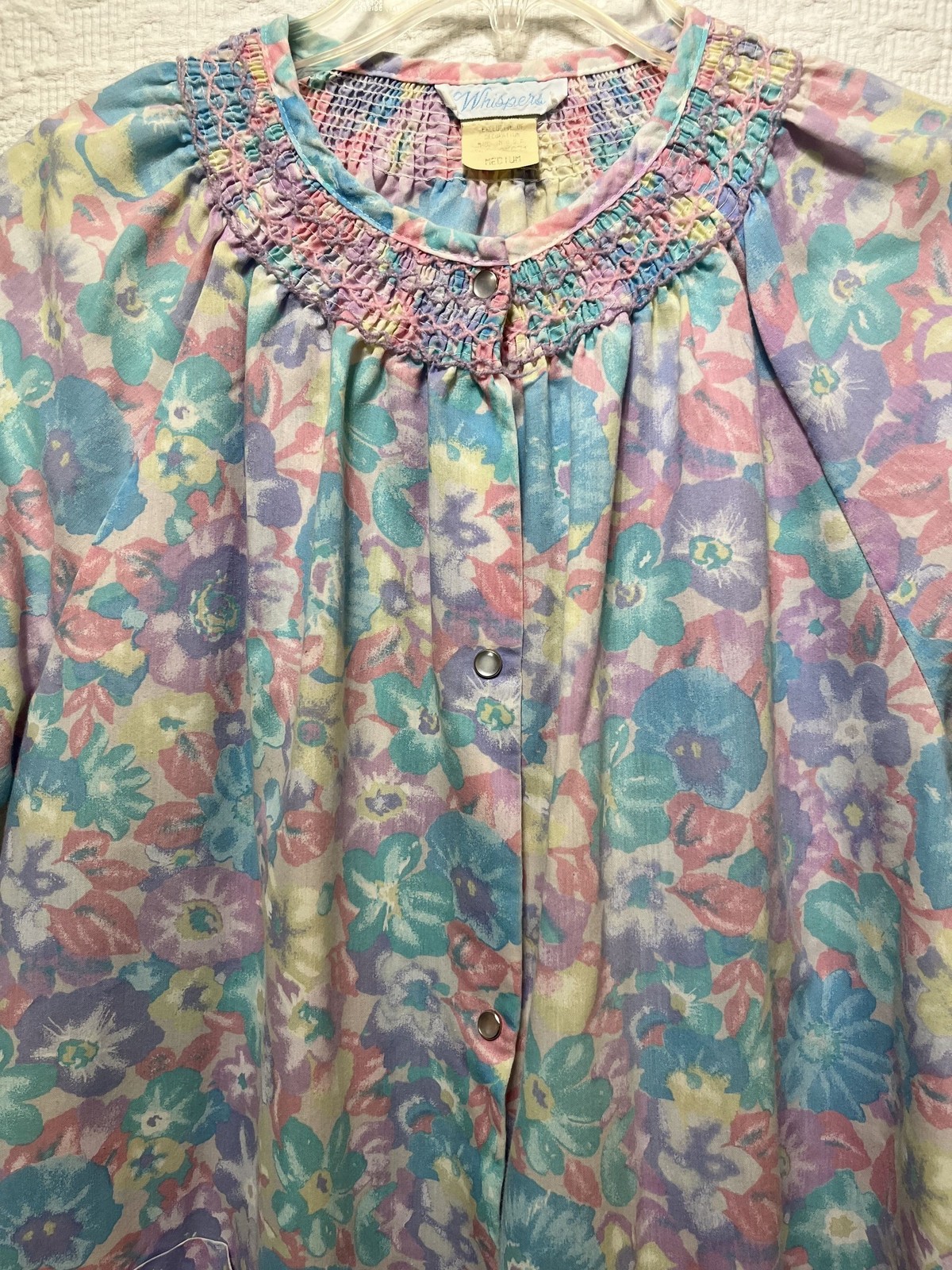 Vintage Whispers House Dress Robe Gown Medium Cottagecore Grannycore Floral