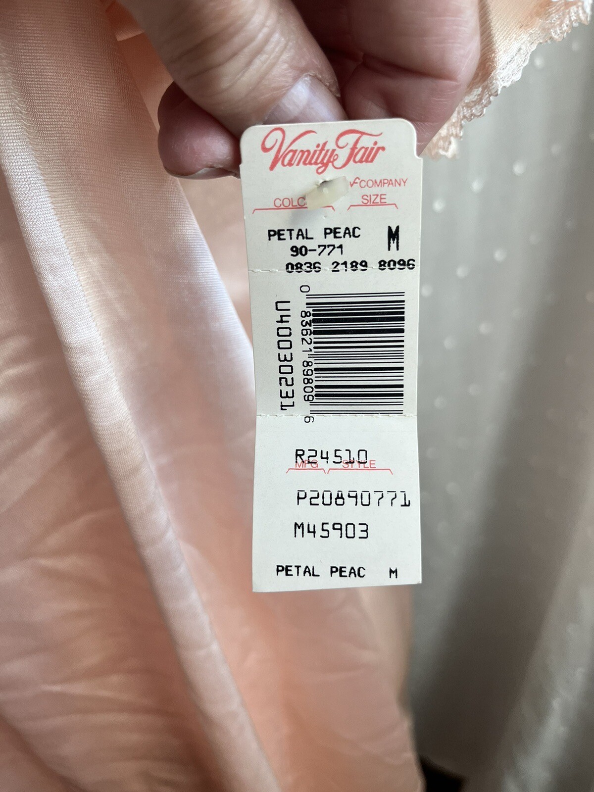 🌻Vintage Vanity Fair Light Peach Two Piece Nylon Pajama Set Size Medium NWT