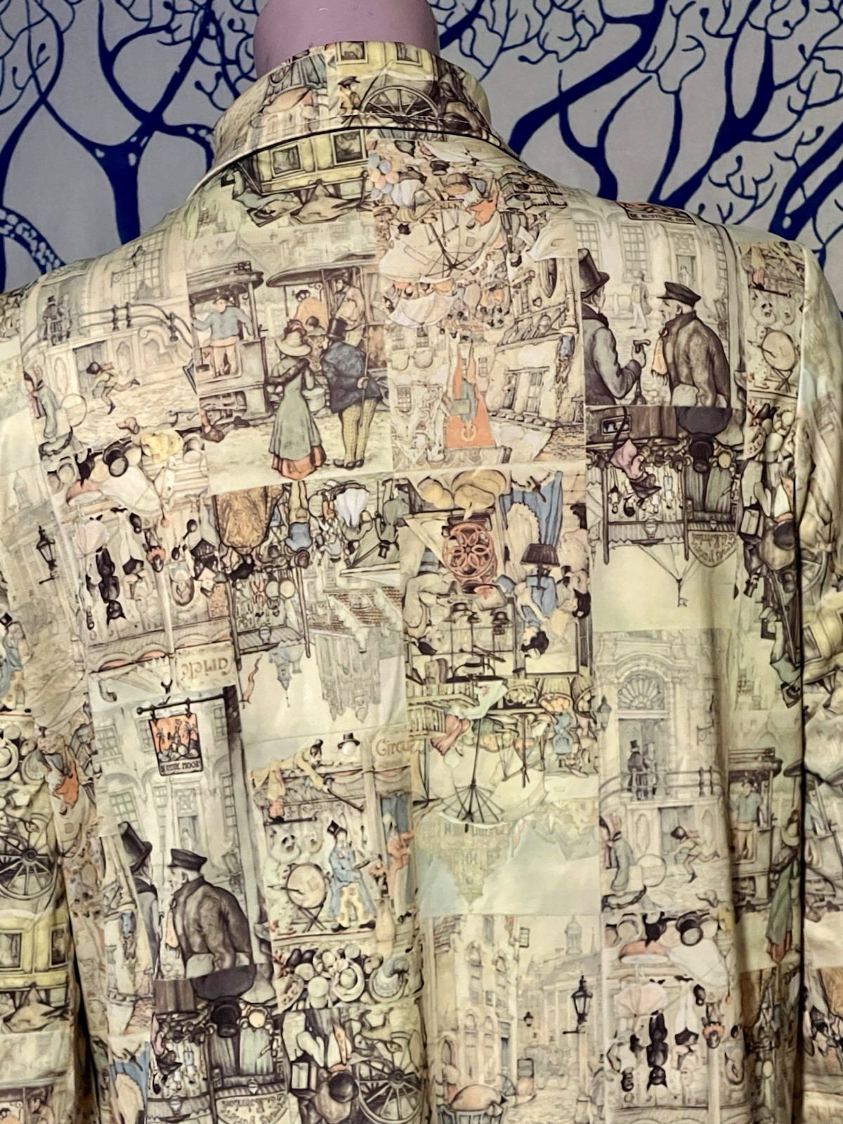 Vintage 70s Retro Designer Johnathan Logan City Scene Shirt Dress