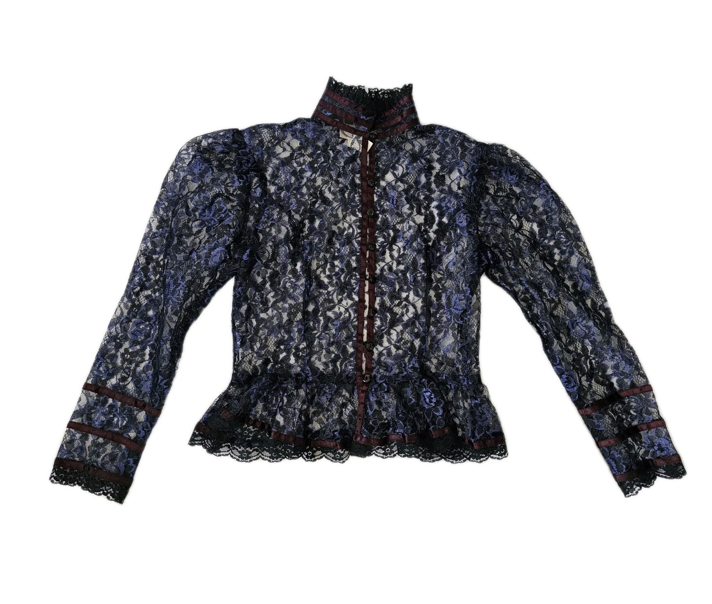 Gunne Sax Gunnies Jessica Mcclintock Victorian Sheer Lace Jacket Top XS/S