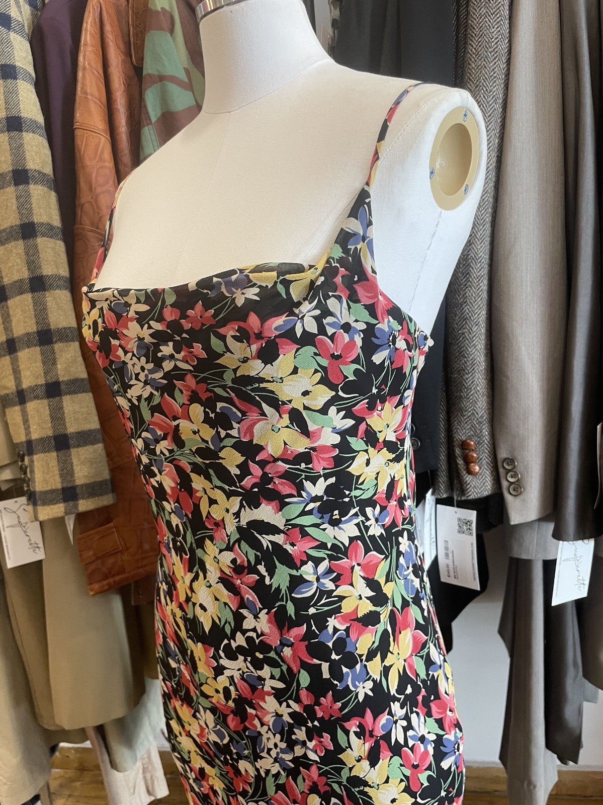 Vintage Ralph Lauren 90s Does 30s Floral Silk Slip Dress