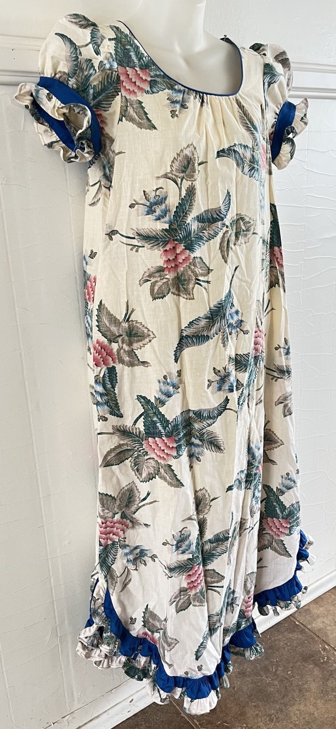 Vintage 1980s 90s REYN SPOONER Reverse Cloth Hawaiian 🌺 Dress Mumu Muumuu-Sz XS