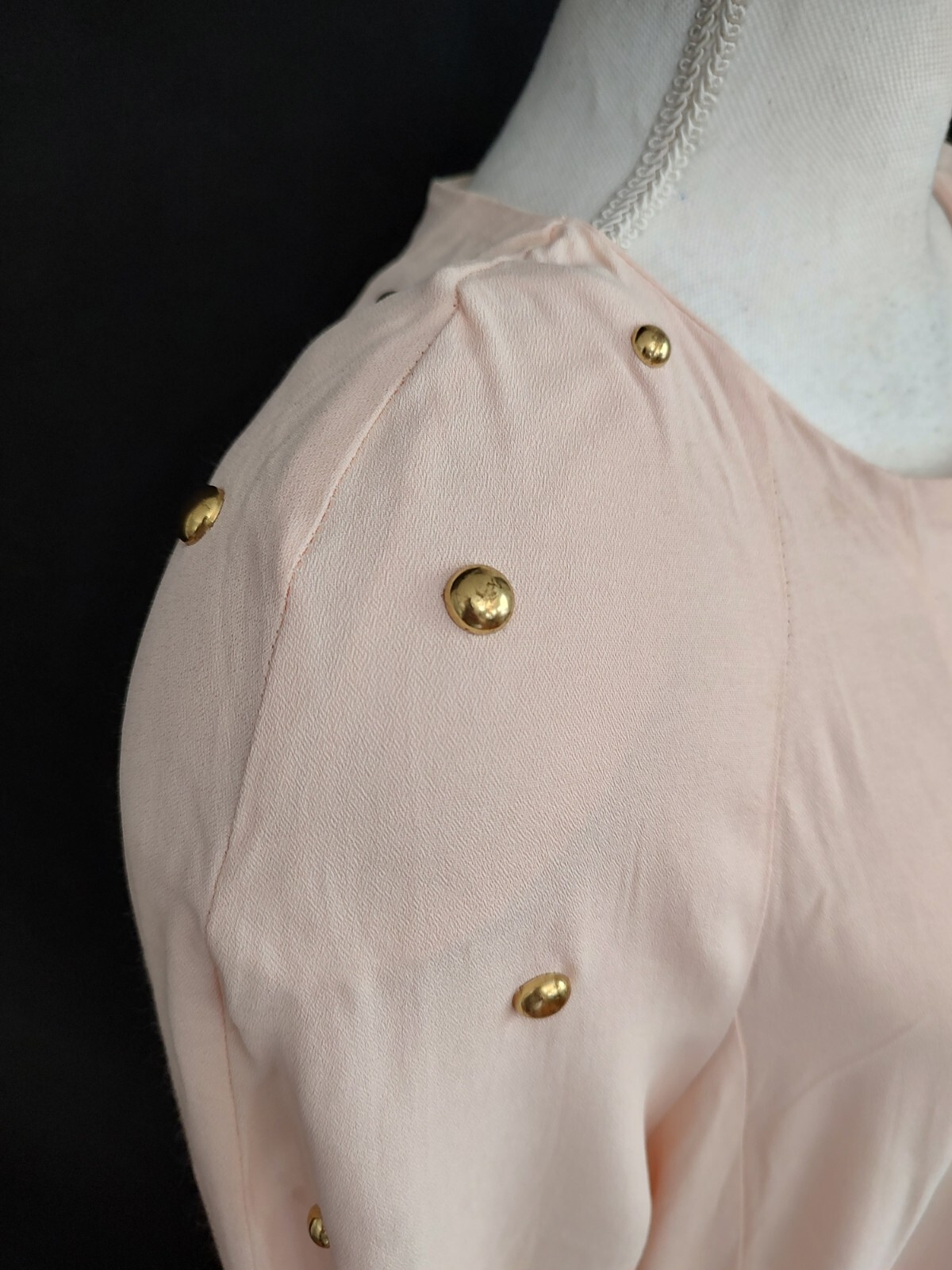 80&rsquo;s Vintage Jacket New Wave Tomorrow Brand Pink Swing Topper Gold Studs Sz L