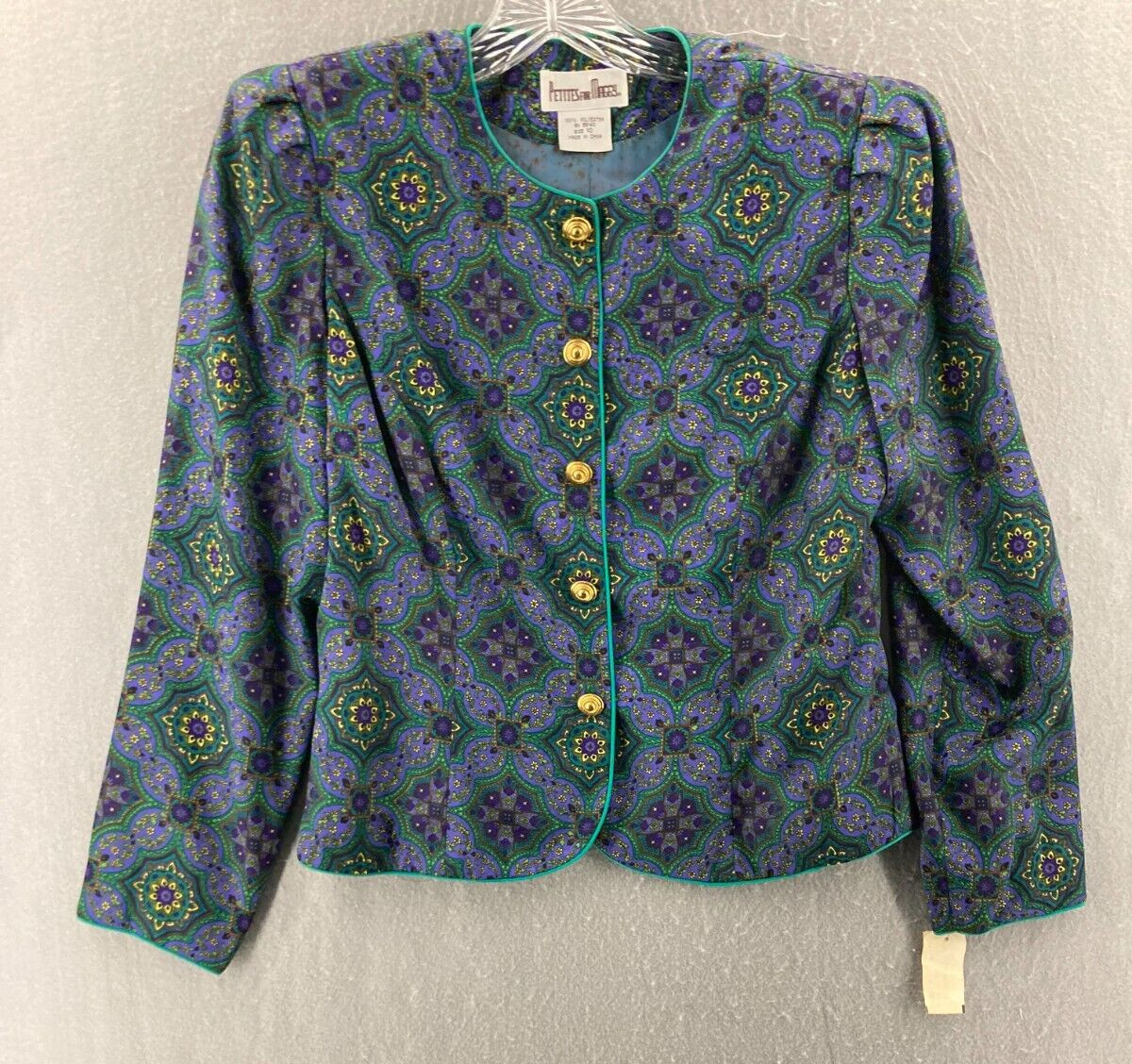 Vintage Petites for Maggy Outfit Womens 10 NWT Office Pleated Skirt Floral 80s
