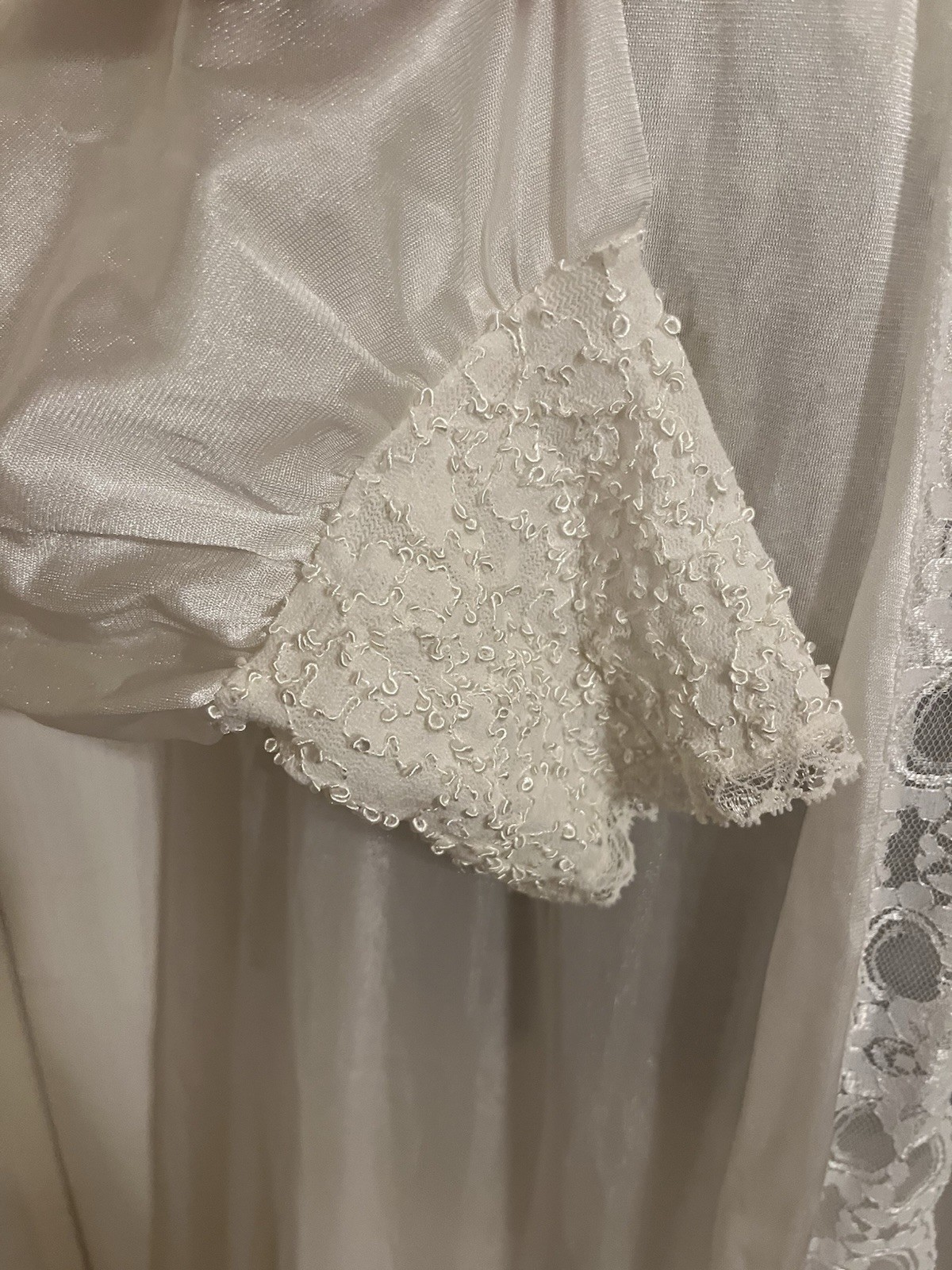 VTG Val Mode 2 Pc Peignoir Set Plus Lace Embroidery Sheer Gown Robe Wedding 1X