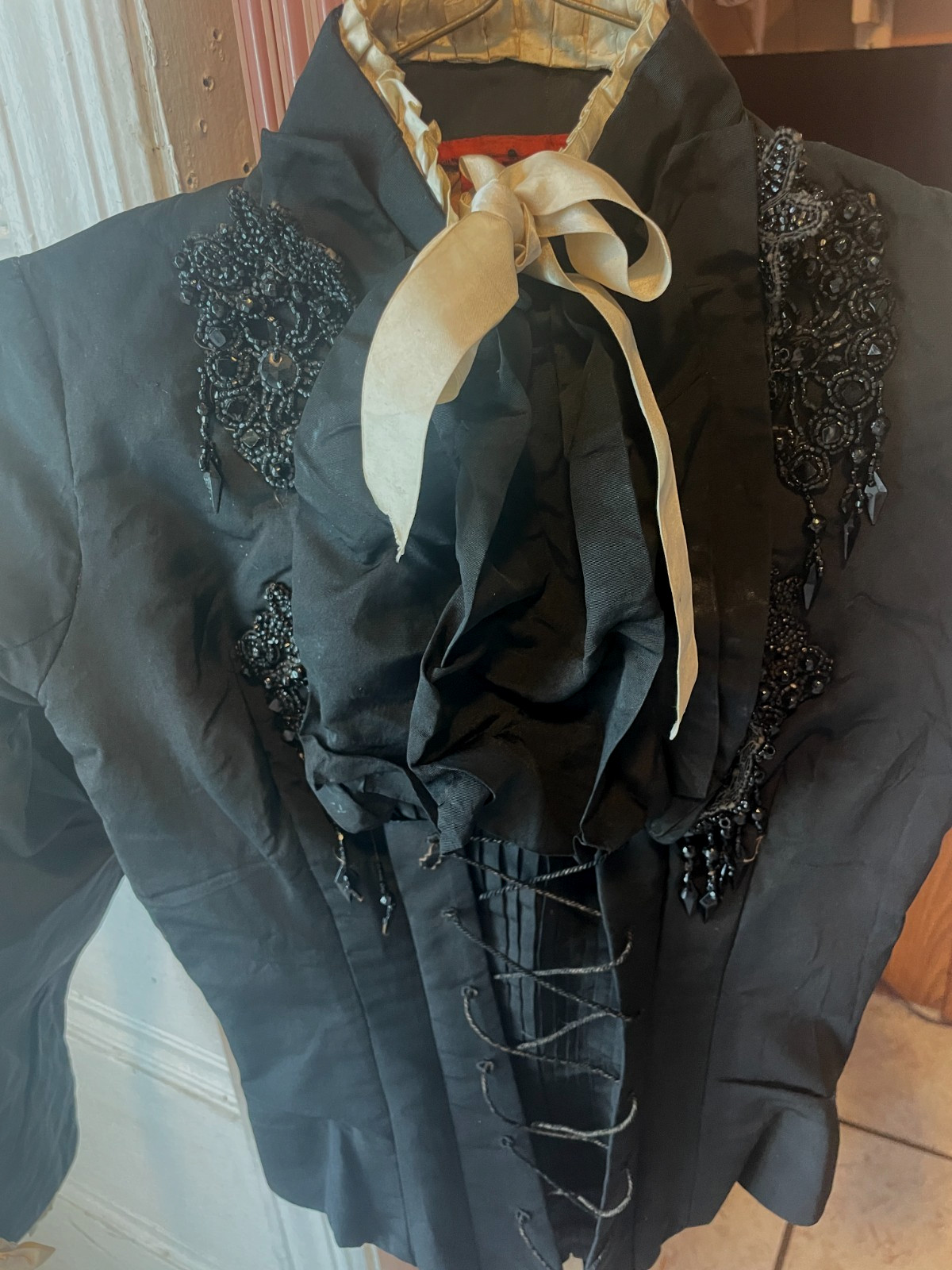 Authentic Antique Victorian/Edwardian Mourning Ladies Top 1870 To 1890