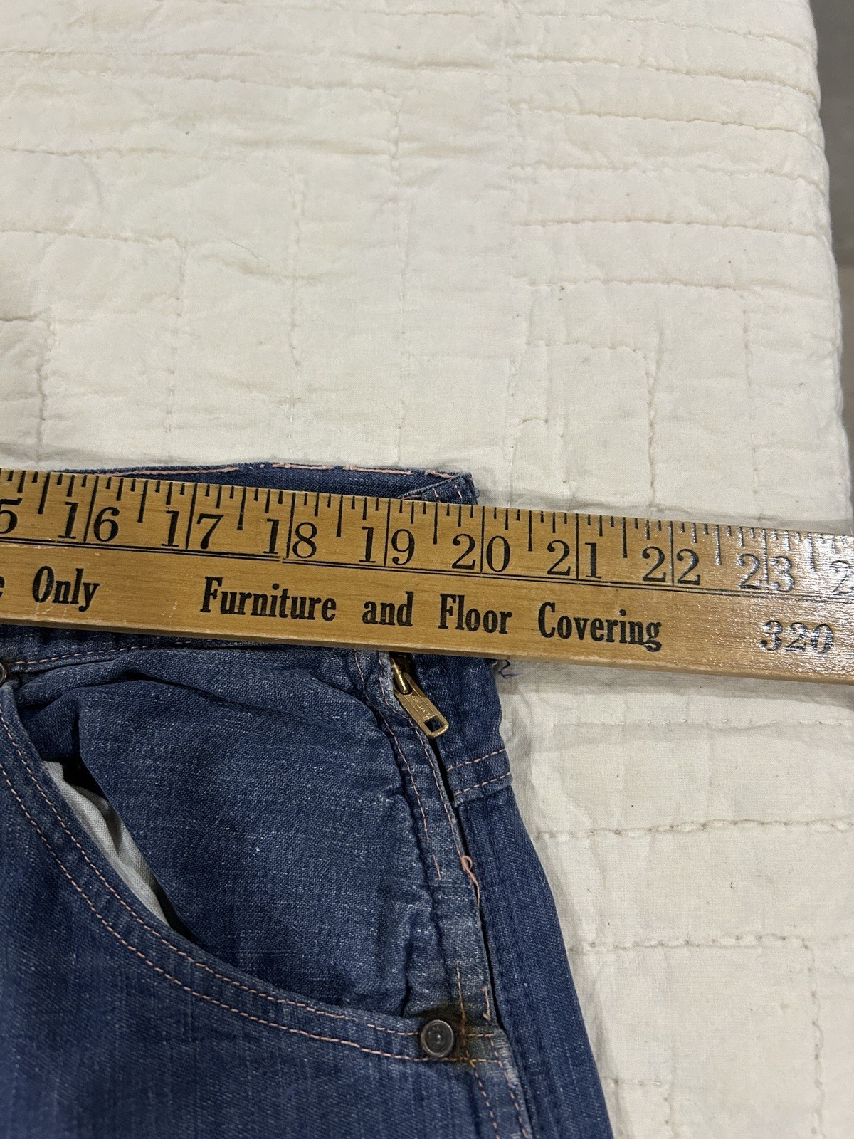 Vintage JC Penney Ranch Craft Side Zip Denim Carpenter Pants Vat Dyed Size 40×29