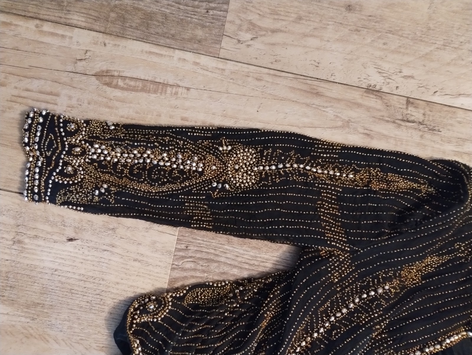 Vtg AJ Bari Beaded Sequin Evening Jacket Art Deco Cocktail Party Top Size L