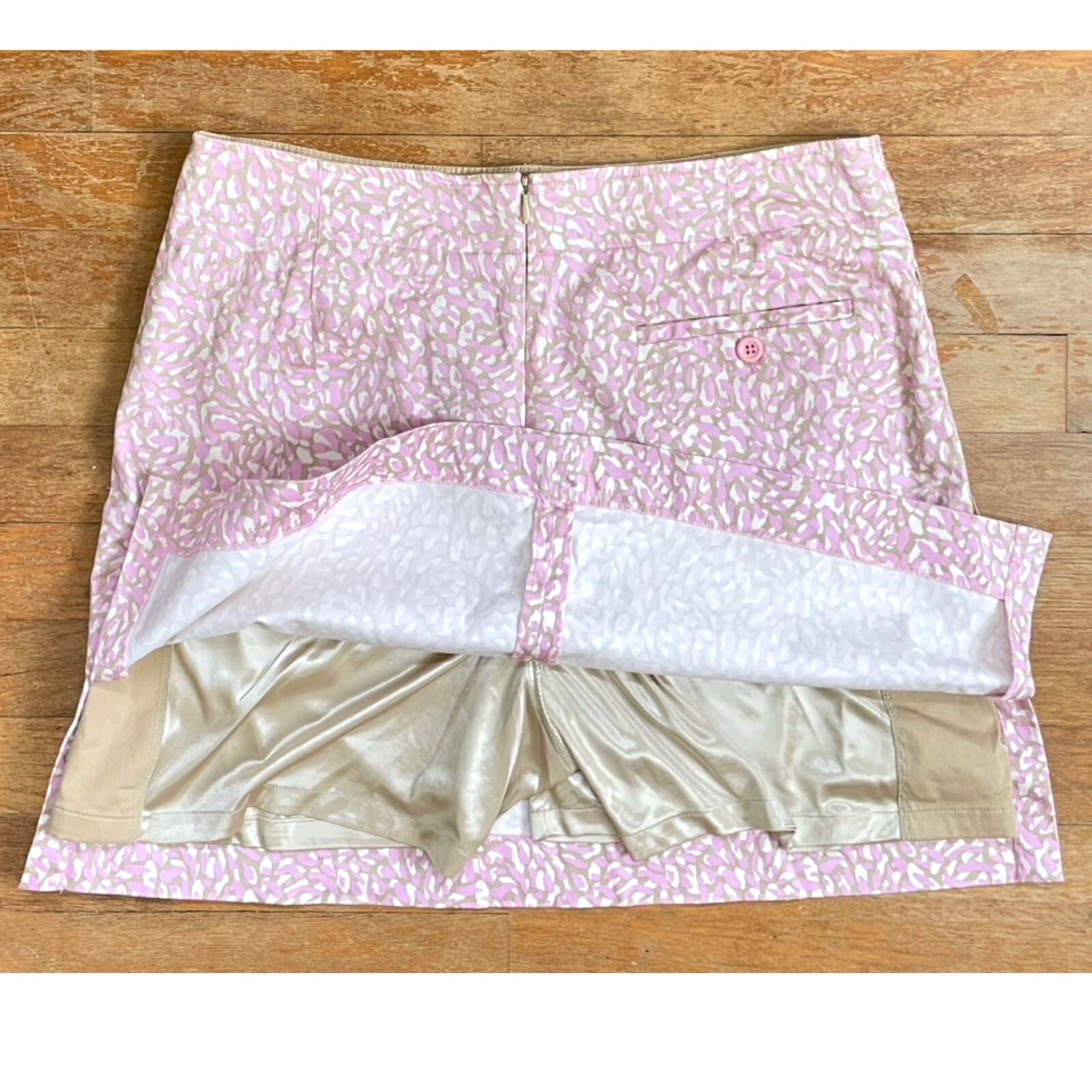 Vintage Abstract Print Skort Size Medium 31&Prime; Waist 1990s Cotton Shorts/Skirt