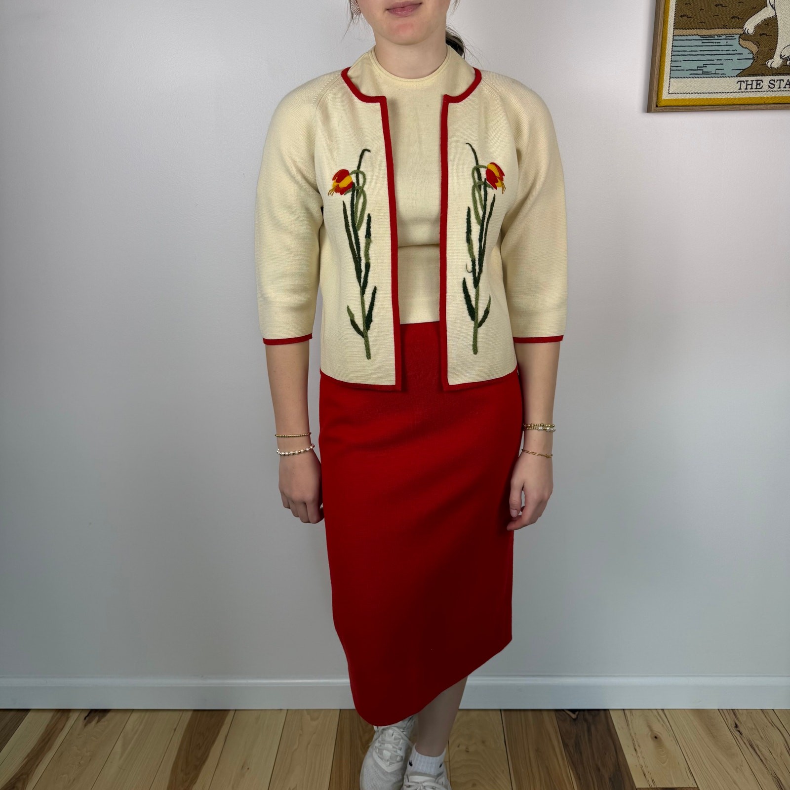 VINTAGE 1960s Italian wool 3 piece ladies suit Small