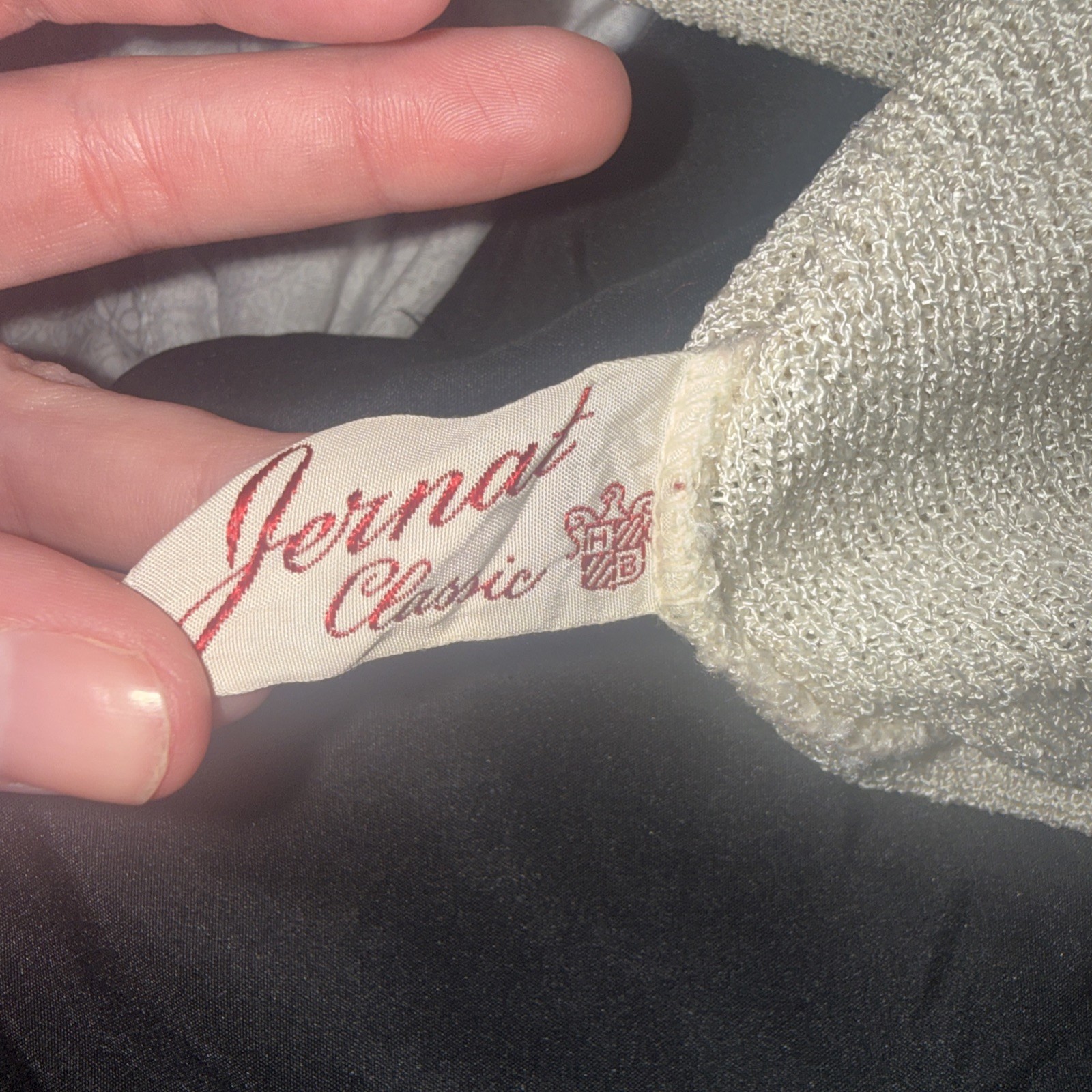 Vintage 1950s Jernat of Italy Knit Top – Jeweled Beaded Pearl Neckline, S/M