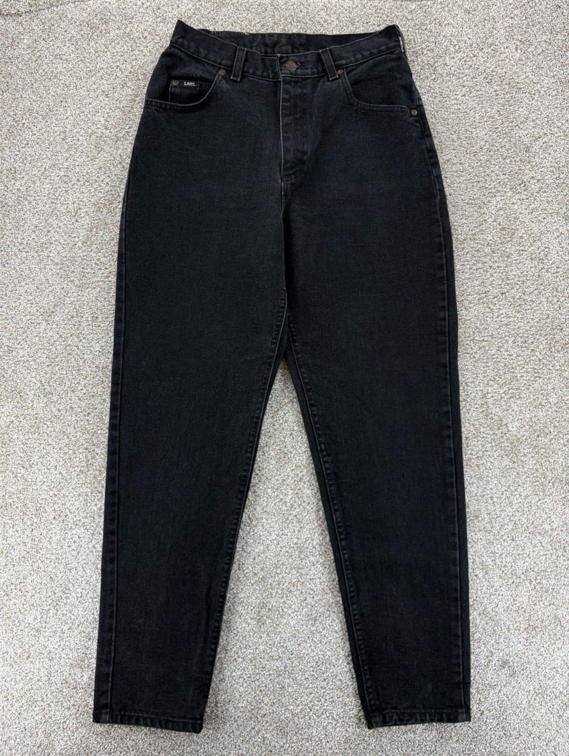 Vintage 90s Lee Jeans Women&rsquo;s 10 Black High Rise Taper Mom USA Cotton Union Made