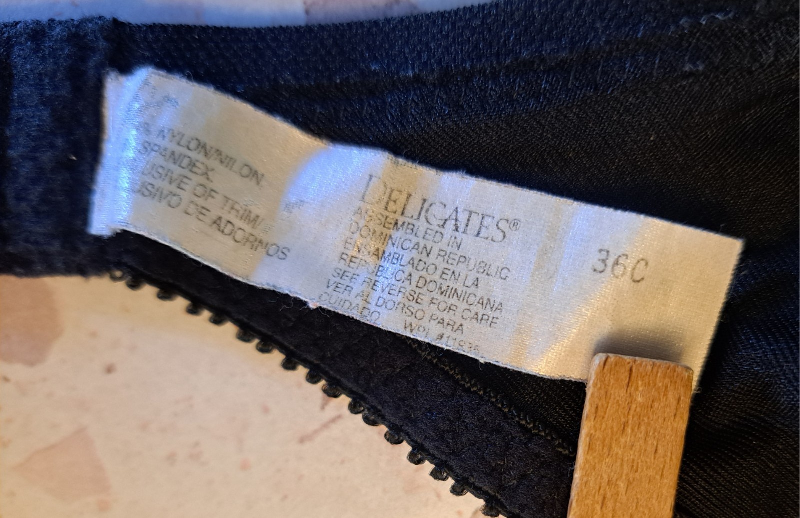 Vtg 90s Delicates Second Skin Satin Bra Black 36C Unlined Underwired Sexy Gothic